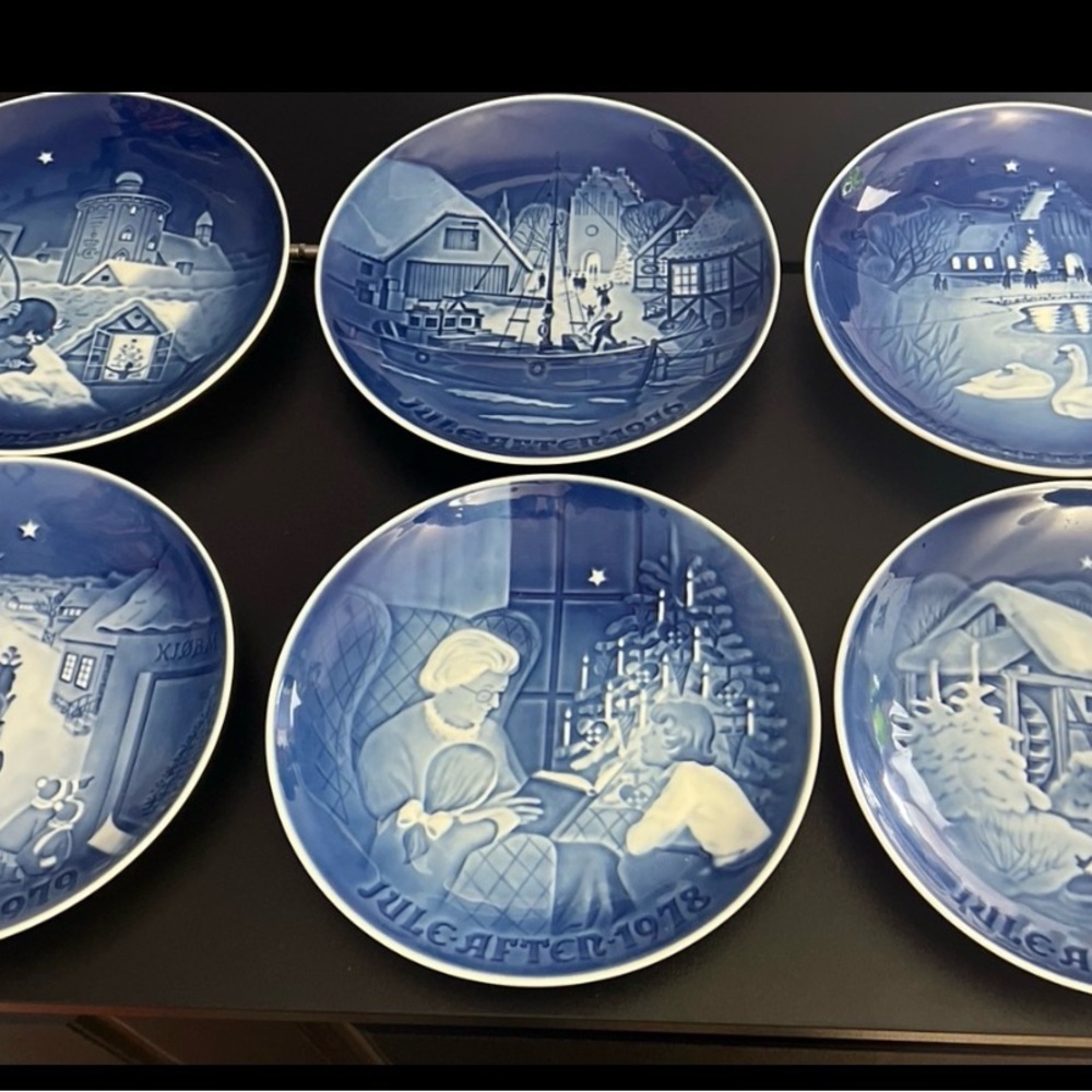 Set of Blue Decorative Plates